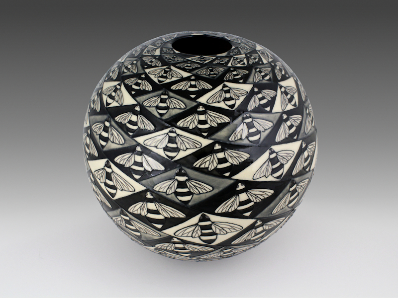 HW Designs - Flight of the Bombus - 10inch Spherical Vase